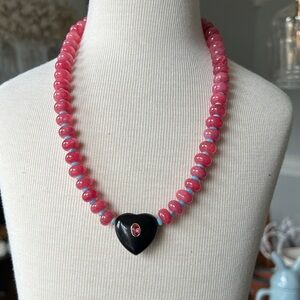 Mayamar luxurious Onyx Heart Beaded Necklace